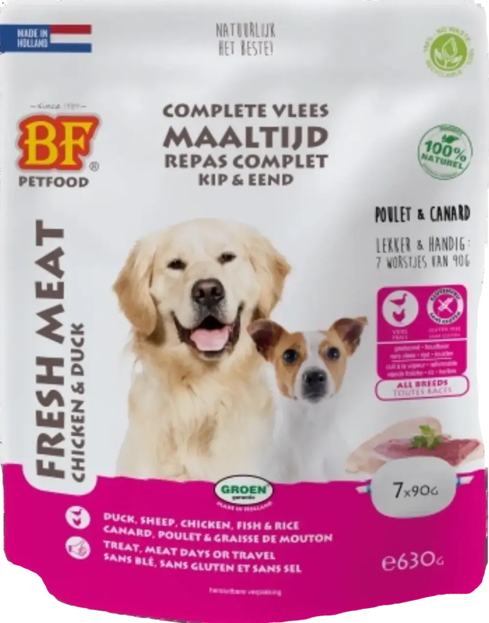 Aliment complet poulet & canard 8.95€